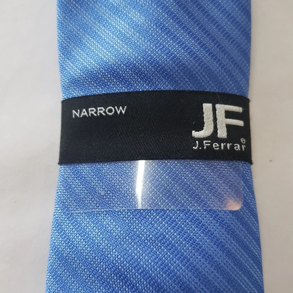 JF J. Ferrar NWT Narrow Blue Striped Tie